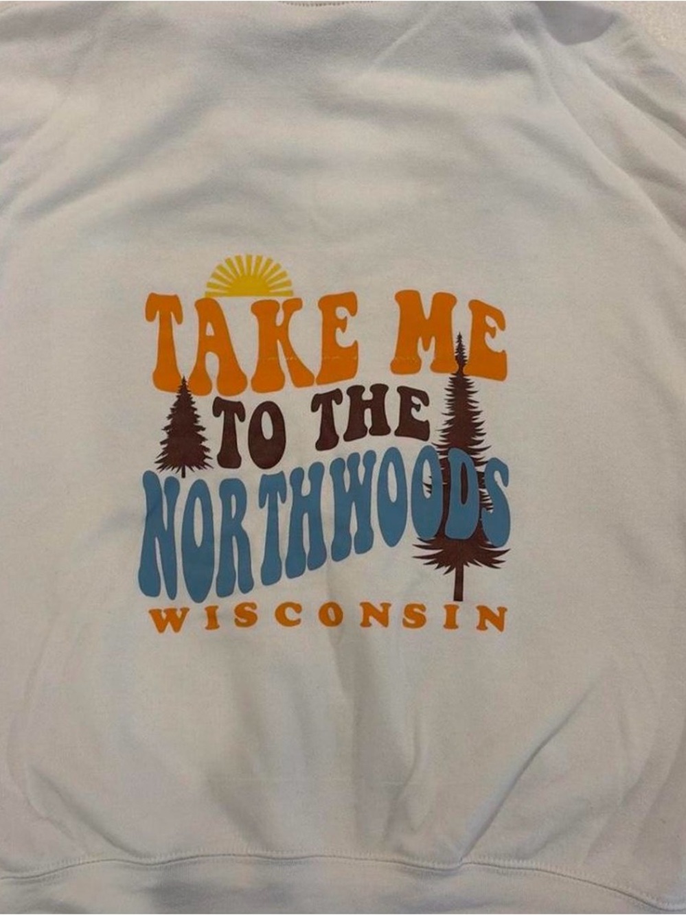 Take Me to the Northwoods Graphic Sweatshirt - White
